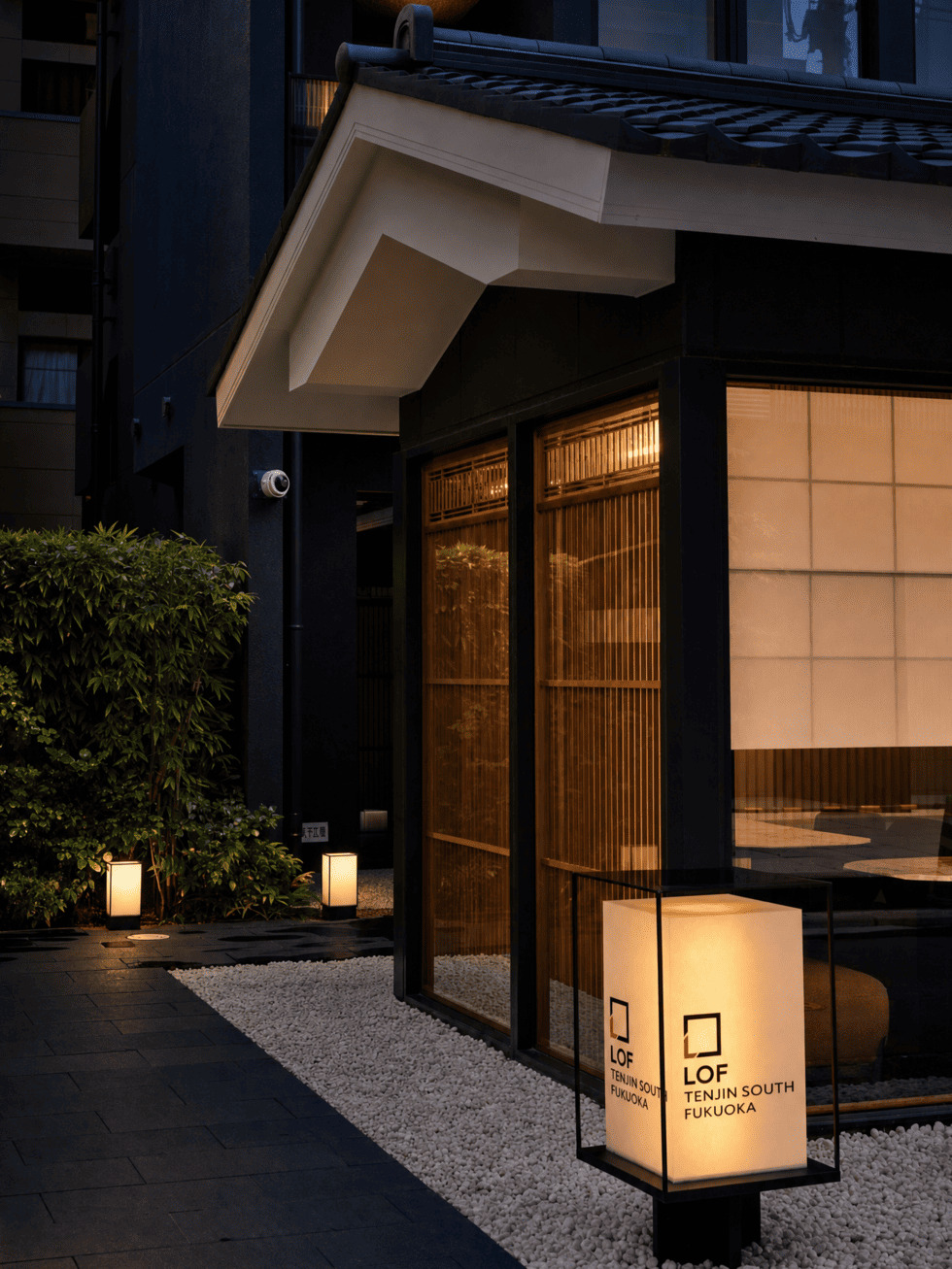 The lantern-lit entrance of LOF Hotel Tenjin South Fukuoka